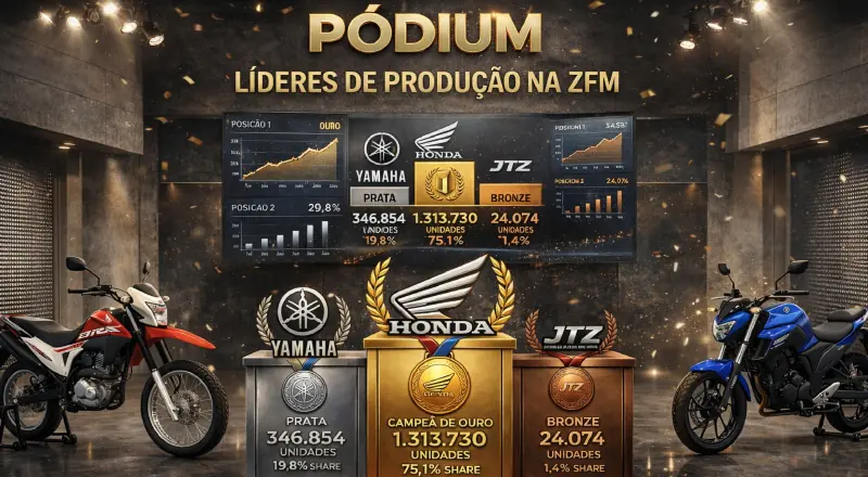 Honda, Yamaha e JTZ dominam a fabricação de motos em Manaus