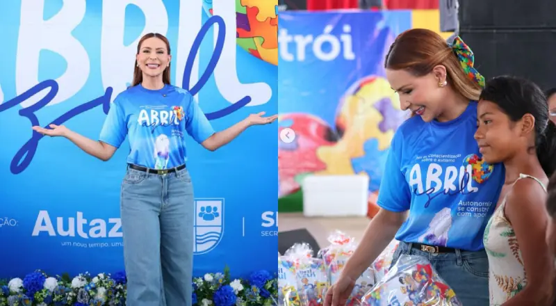 Primeira-dama de Autazes, Renata Pinheiro, apoia autismo abril