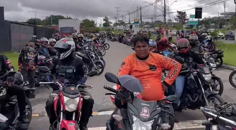 Tudo parado! Motociclistas protestam contra o PL 152/2025 em Manaus