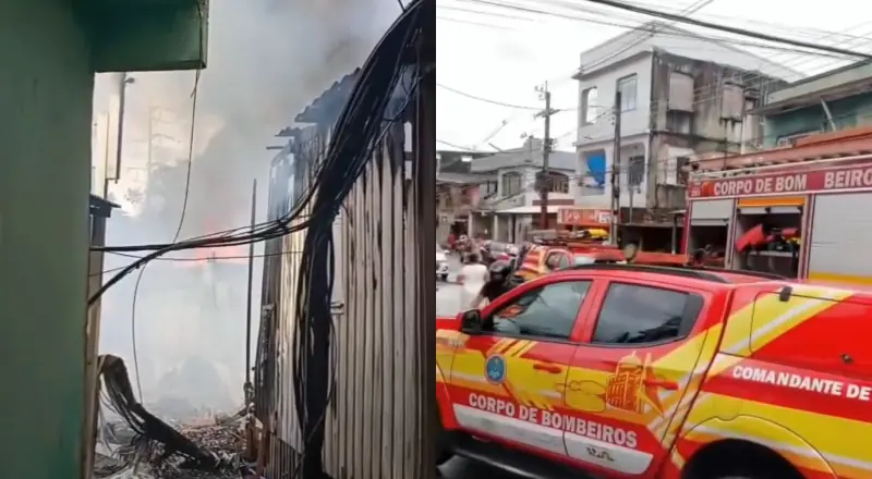 Incêndio no São Jorge já destruiu três casas e ameaça mais vidas