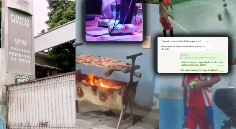 Churrasco, cerveja e bola: escândalo em presídio de Manaus