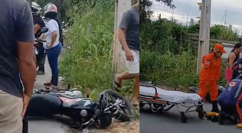 Acidente envolvendo carro e moto: jovem com fratura exposta