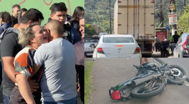Esposa entra em desespero ao ver corpo do marido acidentado