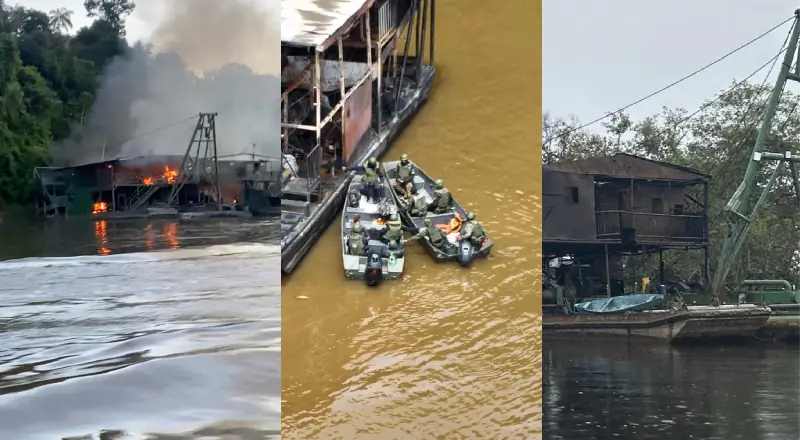 Forças Armadas destroem dragas e protegem o meio ambiente