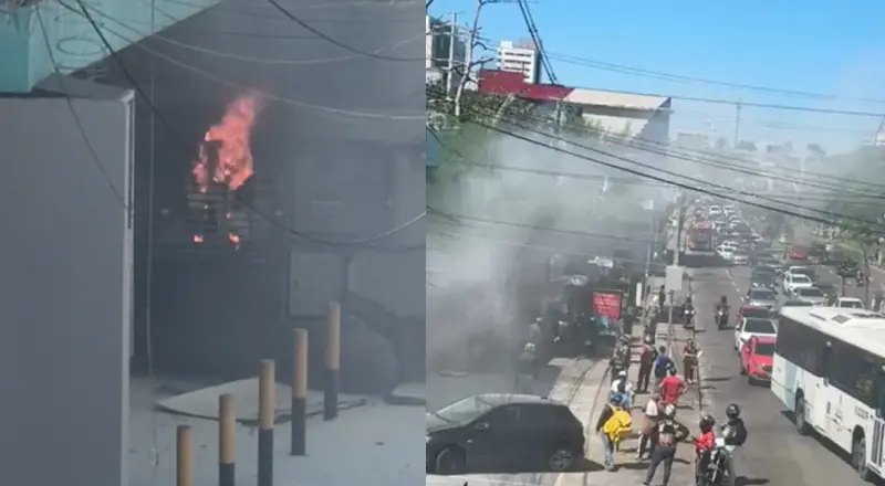 Incêndio em estrutura elétrica gera congestionamento e pânico na Djalma Batista