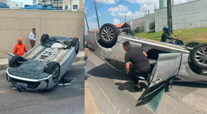 Carro capota na Colônia Japonesa; saiba o que ocorreu