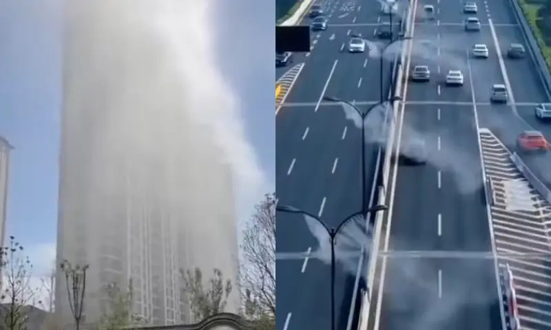 Sistema de ‘névoa’ ameniza o calor extremo em prédios na China