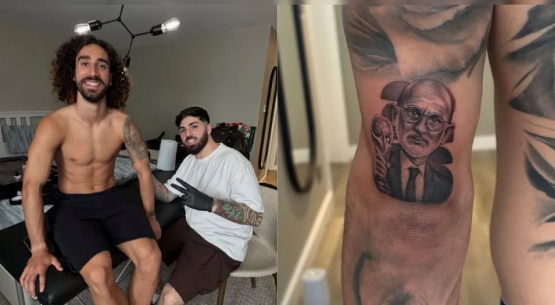 Promessa paga: Cucurella tatua Luis de la Fuente após vitória