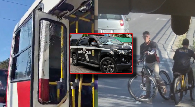 Após causar danos em ônibus da capital, polícia detém dupla em Manaus