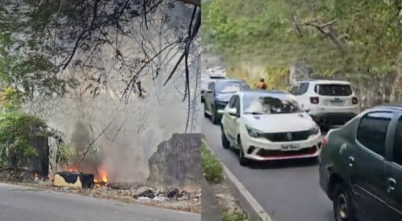 Incêndio de grandes proporções atinge Parque 10 e gera temor
