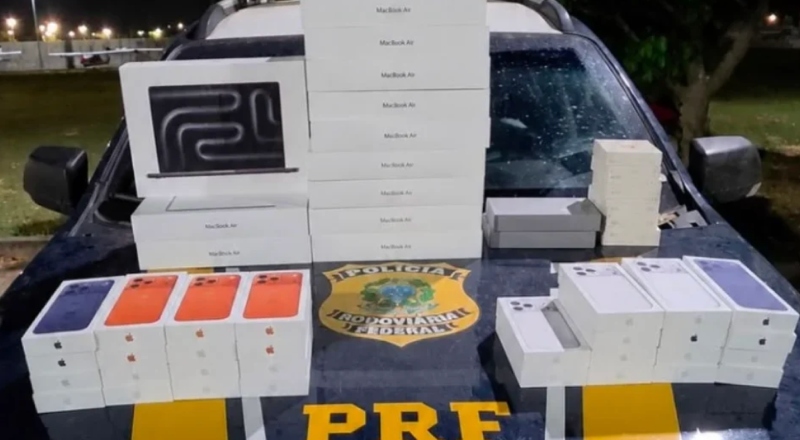 PRF apreende 50 eletrônicos sem documentação na BR-401