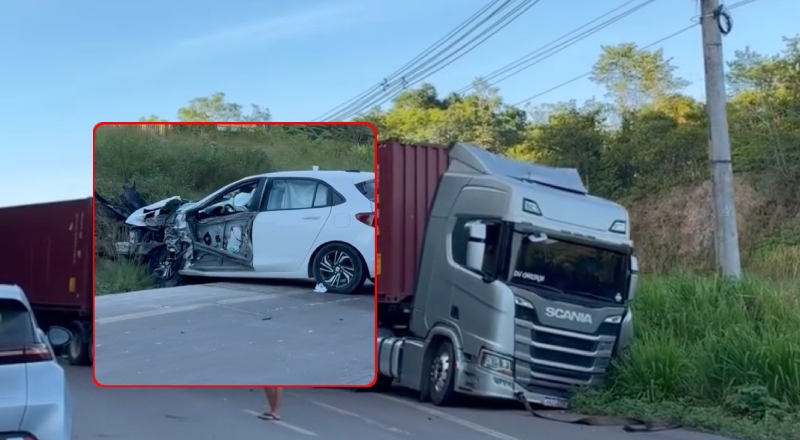 Acidentes deixam a BR-174 bloqueada e causam grande congestionamento