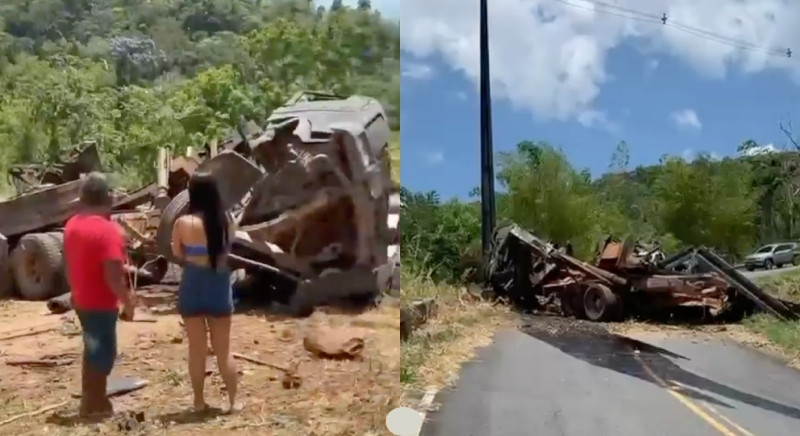 Caminhão desgovernado perde controle e deixa mortos em acidente