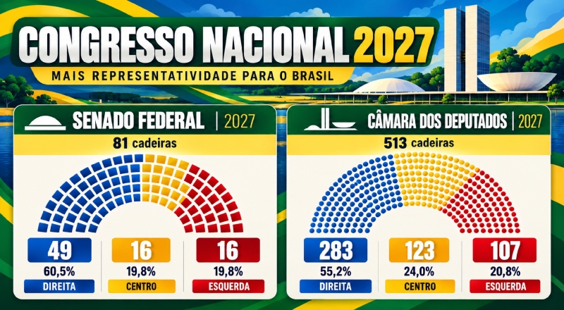 Congresso Nacional de 2027 terá perfil mais à direita e mudanças significativas