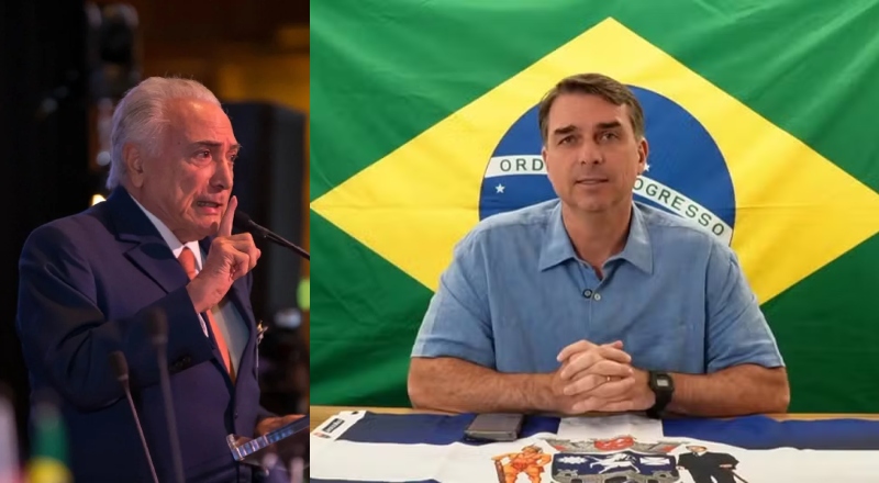 Michel Temer anuncia apoio a Flávio Bolsonaro no 2º turno.