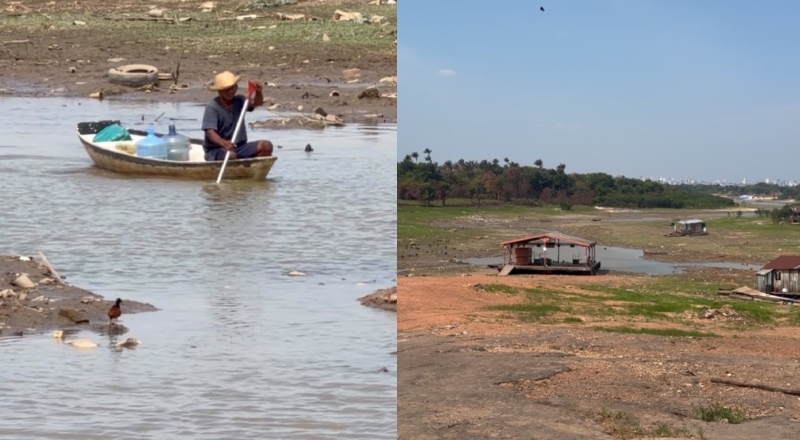 Rio Negro chega a 18,05 metros e seca avança em Cacau Pirêra